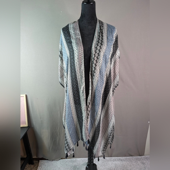 OS Geometric Stripe Kimono-NWT - Picture 1 of 7